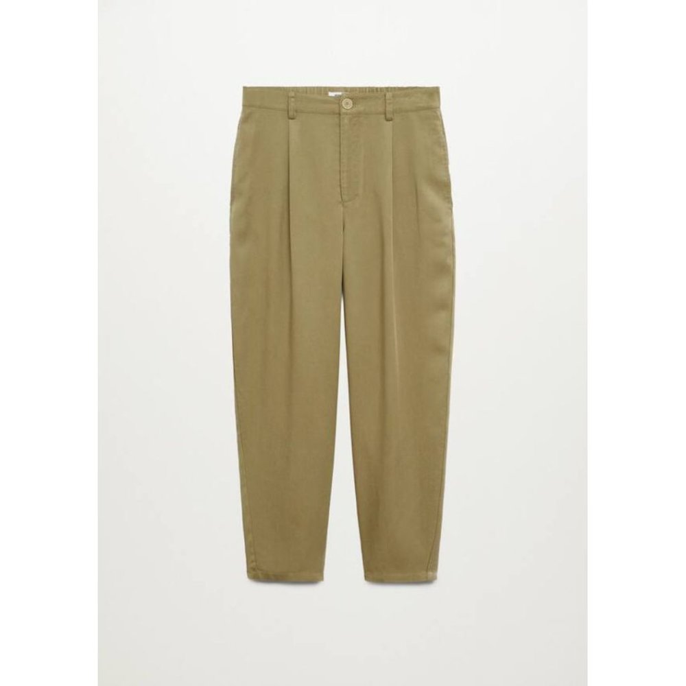 MANGO - green 100% lyocell pants